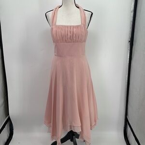 UEC Donna Rocco pink chiffon mid length dress size 6